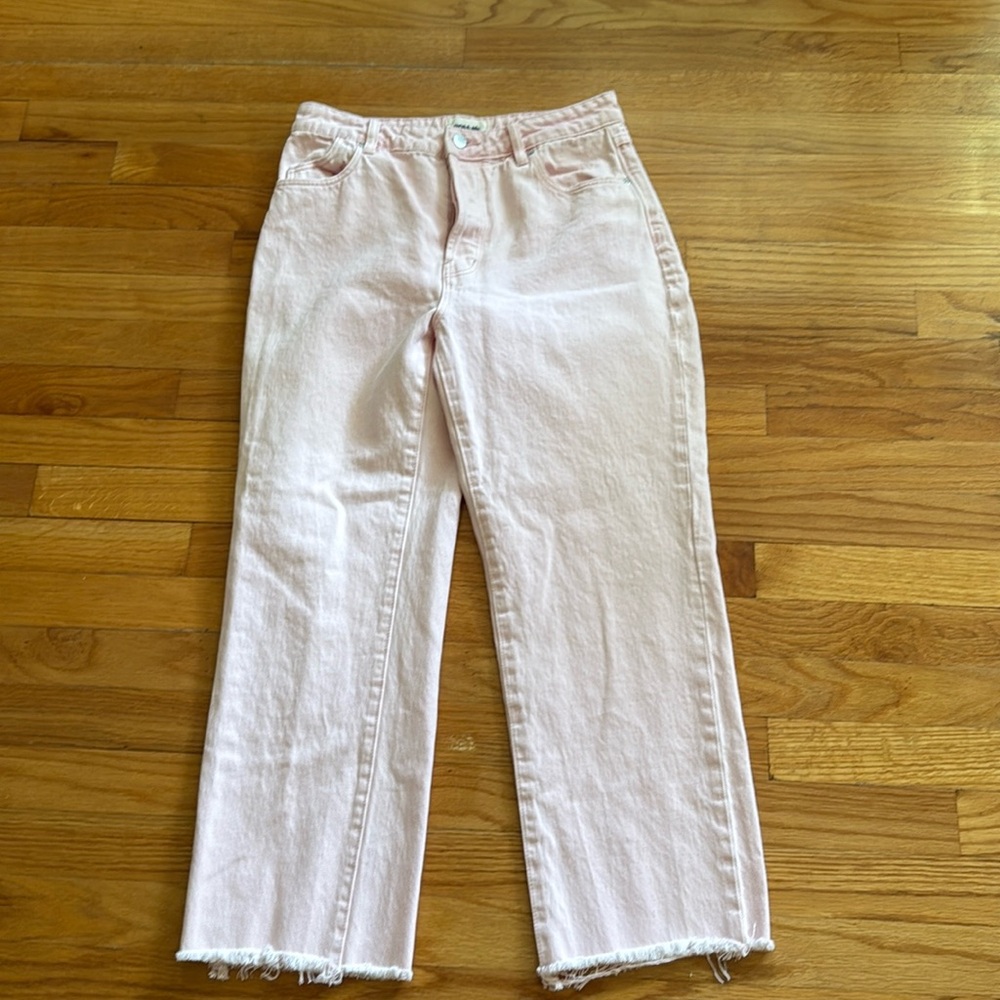 Rollas Womens Classic Straight  crop Pink Jeans‎ Sz 28